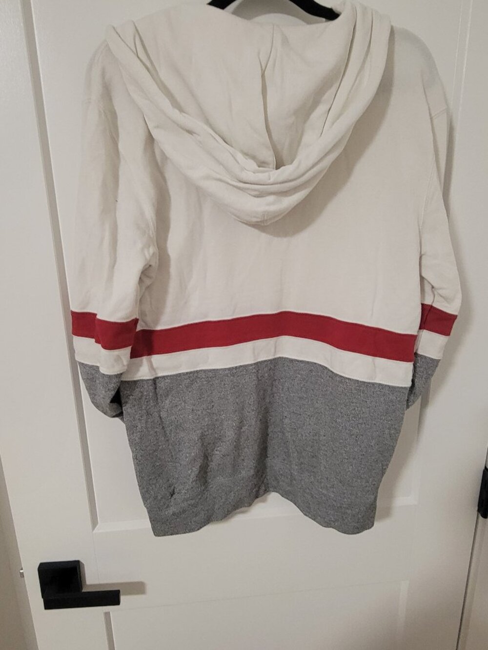 Roots Classic Colorblock Hoodie - Grey/White/Red - Men's XS - Modal Blend - Picture 3 of 4